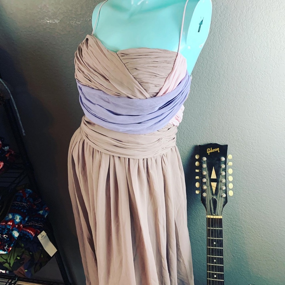 NWT ASOS Curve Chiffon Formal Dress Plus Sized Lavender Lilac 14 - Picture 9 of 9